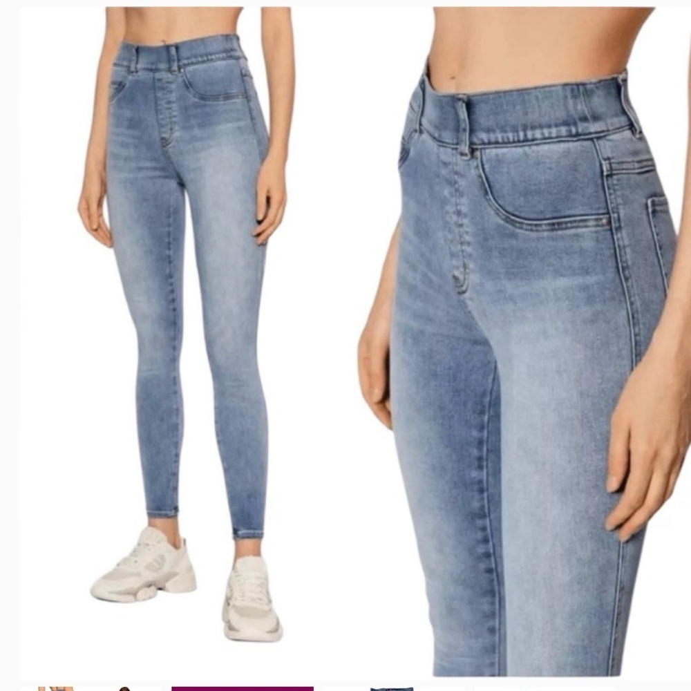 SPANX Women’s Stretch Skinny Light Wash Pull-On Denim Jeans L